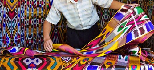 ouzbekistan tissu khan atlas